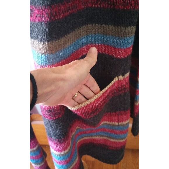 Stetson western Cardigan women's Sz XL Striped Oversized Knit Open-Front Sweater - Picture 3 of 9